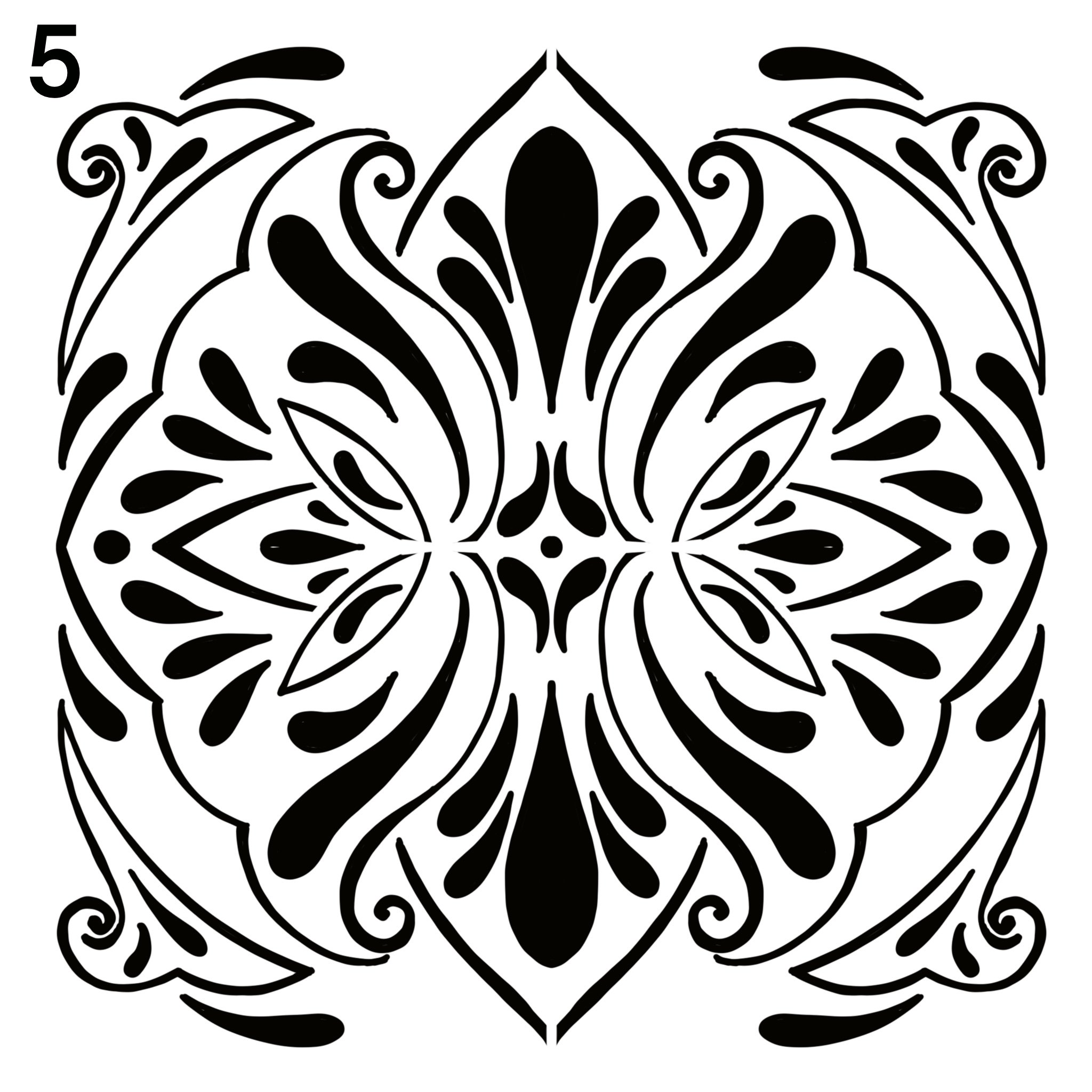12li dot mandala sablon stencil 20x20 boyut ahsap ve