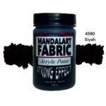 Mandalart Fabric Akrilik Boya Siyah, Strong Effect, 100 cc, Tüm Yüzeyler İçin Güçlü Kapatıcı Etki