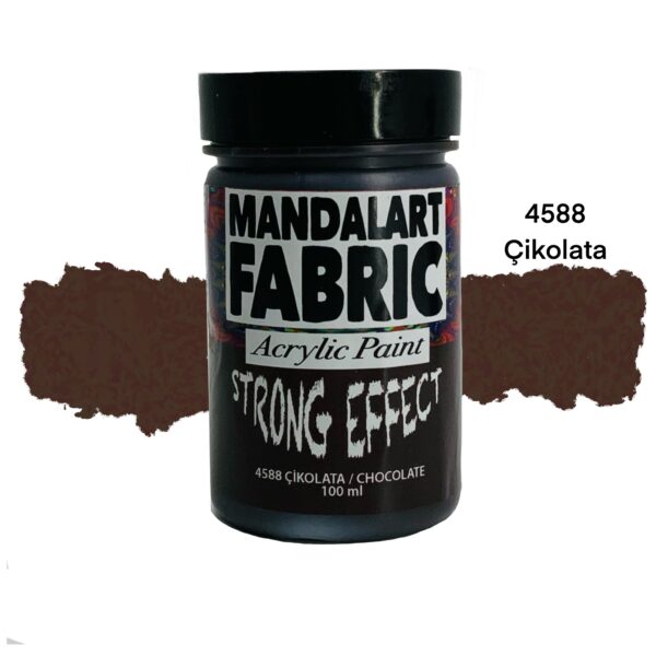 Mandalart Fabric Akrilik Boya Çikolata Strong Effect, 100 cc, Tüm Yüzeyler İçin Güçlü Kapatıcı Etki