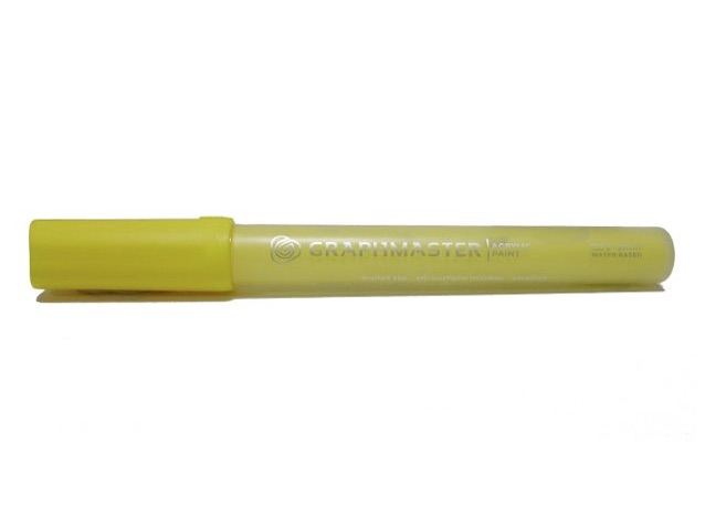 Akrilik Kalem Açık Sarı Renk, Graphmaster 1 mm, 2-3 mm, 7 mm Uç Seçenekleriyle, Her Zeminde Kullanabileceğiniz Akrilik Kalem