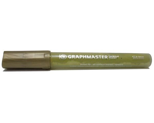 Akrilik Kalem Altın, Graphmaster 1 mm, 2-3 mm, 7 mm Uç Seçenekleriyle, Her Zeminde Kullanabileceğiniz Akrilik Kalem