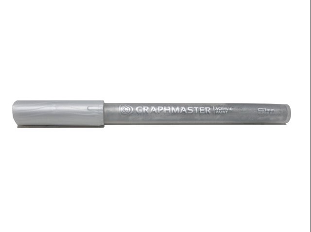 Akrilik Kalem Gümüş Rengi, Graphmaster 1 mm, 2-3 mm, 7 mm Uç Seçenekleriyle, Her Zeminde Kullanabileceğiniz Akrilik Kalem