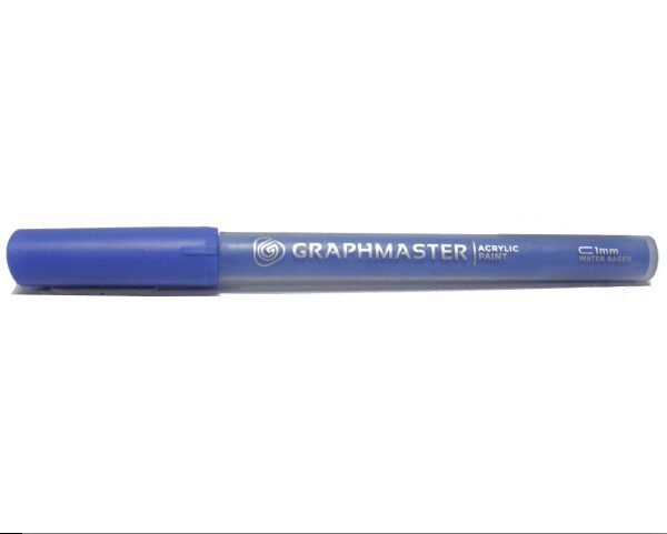 Akrilik Kalem Napolyon Mavi, Graphmaster 1 mm, 2-3 mm, 7 mm Uç Seçenekleriyle, Her Zeminde Kullanabileceğiniz Akrilik Kalem