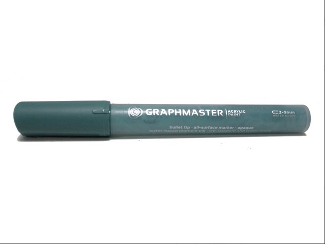 Akrilik Kalem Koyu Yeşil Graphmaster Vert Fonce 1 mm, 2-3 mm, 7 mm Uç Seçenekleriyle, Her Zeminde Kullanabileceğiniz Akrilik Kalem