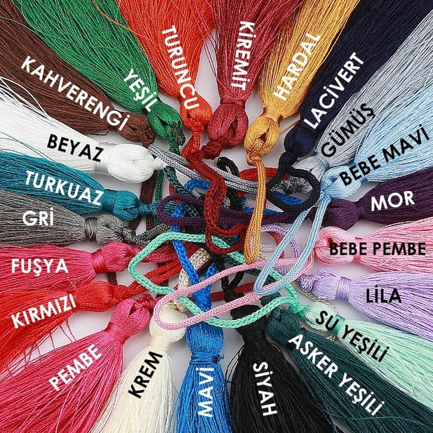 İp Püskül, 12'li Karışık Renk
