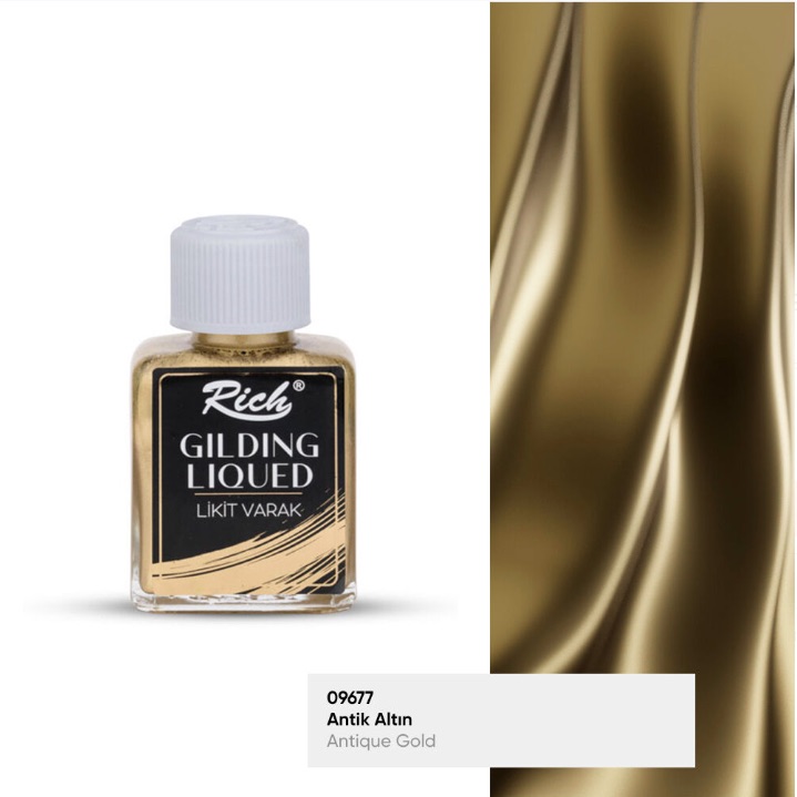 Yaldızlı Varak Likit, Antik Altın Rengi, 75 ml