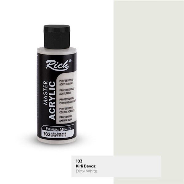 Rich Kirli Beyaz Akrilik Boya, 103 Mastermix, 120 cc