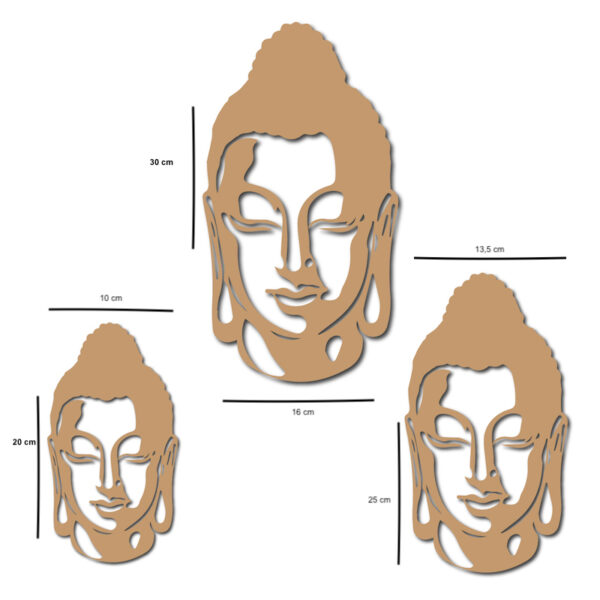 Buda Face Ahşap Lazer Kesim, M10248, Boyut Seçenekleriyle
