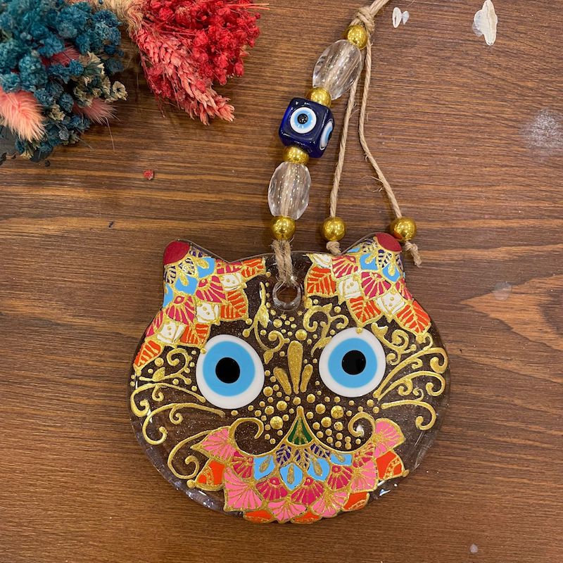 Kedi Nazarlık, 11 cm, El Yapımı Nazar Boncuğu, NZR0015