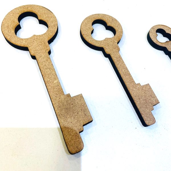 Anahtar Ahşap Lazer Kesim, 6 mm, M10301, Boyut Seçenekleriyle