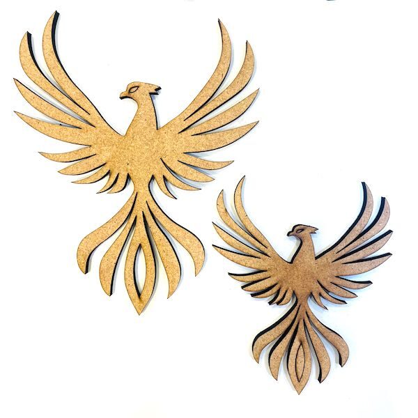 Anka Kuşu Ahşap Lazer Kesim, 6 mm, M10302, Boyut Seçenekleriyle