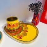 Ottoman Kahve Fincanı, Sarı, El Yapımı, MFK57