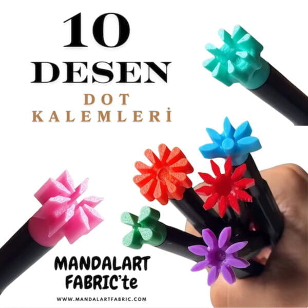 Desenli Dot Mandala Aletleri, 10 Farklı Desen