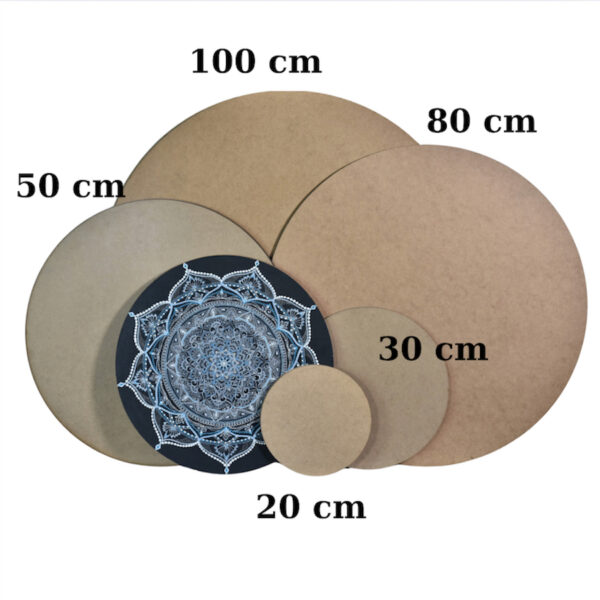 Yuvarlak Ahşap Zemin 5'li Setler, 100, 80, 50, 30, 20 cm, 3 mm Mdf, Pürüzsüz, Daire Zeminler