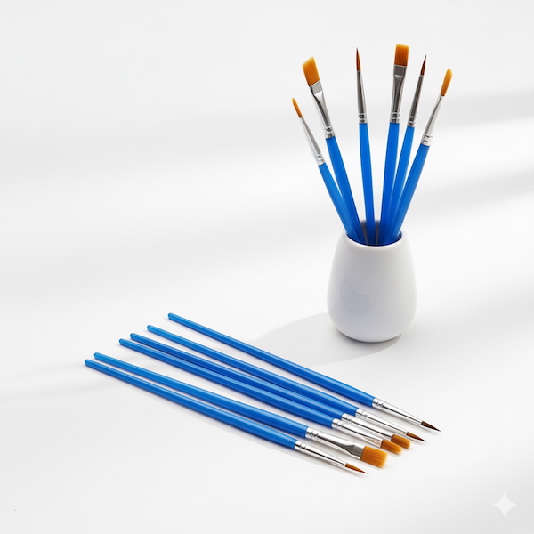 Fırça Seti, Düz ve Yuvarlak Naylon Fırçalar Dahil, Akrilikler, Suluboyalar, Yağlı Boya, Çizgi Sanatı, Seramik Boyama, Detaylı İşler, El Sanatları ve Grafiti için İdeal