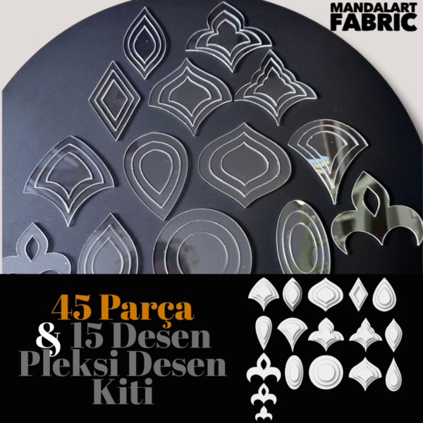 45 Parça+15 Desen Şablon Kiti, Kolaylaştıcı Desen Seti