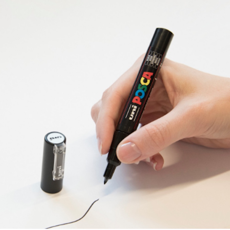 Uni Posca Extra İnce Uç, Siyah, PC-1M Boyama Markörü 0.7 mm