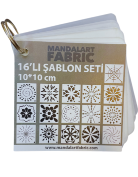 16'lı Şablon Seti, 10*10 cm, Birden Fazla Kullanılabilir 16  adet farklı desenlerde 10*10 cm mandala şablonlar Kalıp ölçüsü 10*10 cm Stencil Tasarım şablonlar ile mandala sanatı artık çok kolay.. Eşyalarınızı, eviniz, mobilyalarınız ve duvarlarınızı daha şık göstermek için tasarlanmıştır. Stencil şablonlarımızı kullanarak eskiyen ürünlerinize yeni bir dokunuş katabilirsiniz. Stencil şablonlarımız ile evinizin duvarlarını boyayabilir, eğlenceli ve sana dolu saatler geçirirken evinize yeni bir soluk getirirsiniz. Ailenizle birlikte bir Pazar aktivitesi olarak kullanabileceğiniz stencil boyama işlemi ruhunuza ve zihninize çok iyi gelecek. Stencil şablonlarımız tek kullanımlık değildir. Boyama işlemi bittikten sonra yıkayarak tekrar kullanım için saklayabilirsiniz. Kaliteli ürünlerden faydalanmak evinize yeni bir soluk getirmek için şimdi satın alın! Stencil Nedir? Birbirinden farklı şekillerin boya ile kolay şekilde yüzeylere uygulanabilmesi için tasarlanmış şablonlara stencil denir. Daha çok ahşap boyamada tercih edilir fakat her yüzeyde kullanılabilir duvar, cam, kumaş v.b yüzeyler.Stencil’ın en büyük avantajı tekrar tekrar kullanılabilmesidir. Oldukça dayanıklı olan bu şablonu birden fazla kez kullanarak farklı yüzeyleri dekoratif şekilde boyayabilirsiniz. Stencil Uygulama Adımları Stencilinizi kumaş üzerine uygulayacaksanız stencil yapıştırıcı sprey ile yapıştırın spreyleyip, 20 saniye kadar kurumasını beklemelisiniz. Tüm zeminlerde kullanılabilirsiniz. Yıpranmaz, kırılmaz, elastik ve güçlü materyalden üretilmiştir. Defalarca kullanabilirsiniz. 16'lı Şablon Seti, 10*10 cm, Birden Fazla Kullanılabilir