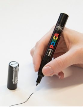 Uni Posca Extra İnce Uç, Siyah, PC-1M Boyama Markörü 0.7 mm